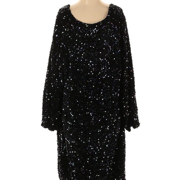 NWT Ashley Stewart Sequined Long Sleeve Dress Size 34/36 - Picture 1 of 8